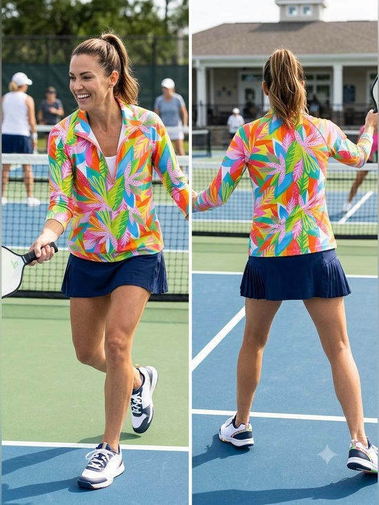 Mary Square Tops - Mary Square half-zip top,  Hamptons Top or the Hamptons Get Tropical NWT Small